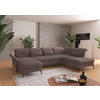 WOHNLANDSCHAFT in Flachgewebe Taupe  - Taupe/Schwarz, Konventionell, Textil/Metall (198/359/231cm) - Sit & More