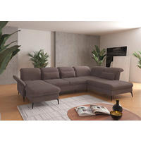 WOHNLANDSCHAFT in Flachgewebe Taupe  - Taupe/Schwarz, Konventionell, Textil/Metall (198/359/231cm) - Sit & More