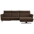 ECKSOFA  in Echtleder Braun  300/157 cm  - Schwarz/Braun, Design, Leder/Metall (300/157cm) - Dieter Knoll