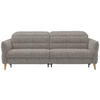 2-SITZER-SOFA in Webstoff Hellbraun  - Hellbraun/Eiche Bianco, Design, Holz/Textil (234-262/85-106/98-112cm) - Dieter Knoll
