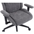 DREHSTUHL Chenille Grau  - Schwarz/Grau, Design, Kunststoff/Textil (76/116-124/64.5cm) - Novel