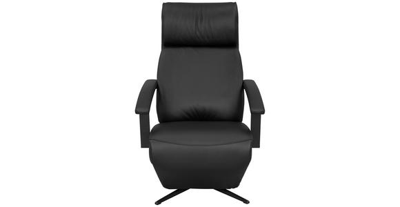 RELAXSESSEL Lederlook Kopfteilverstellung, Sitztiefenverstellung, Fußteilverstellung, Rücken echt - Schwarz, Design, Textil/Metall (74/115/84cm) - Xora