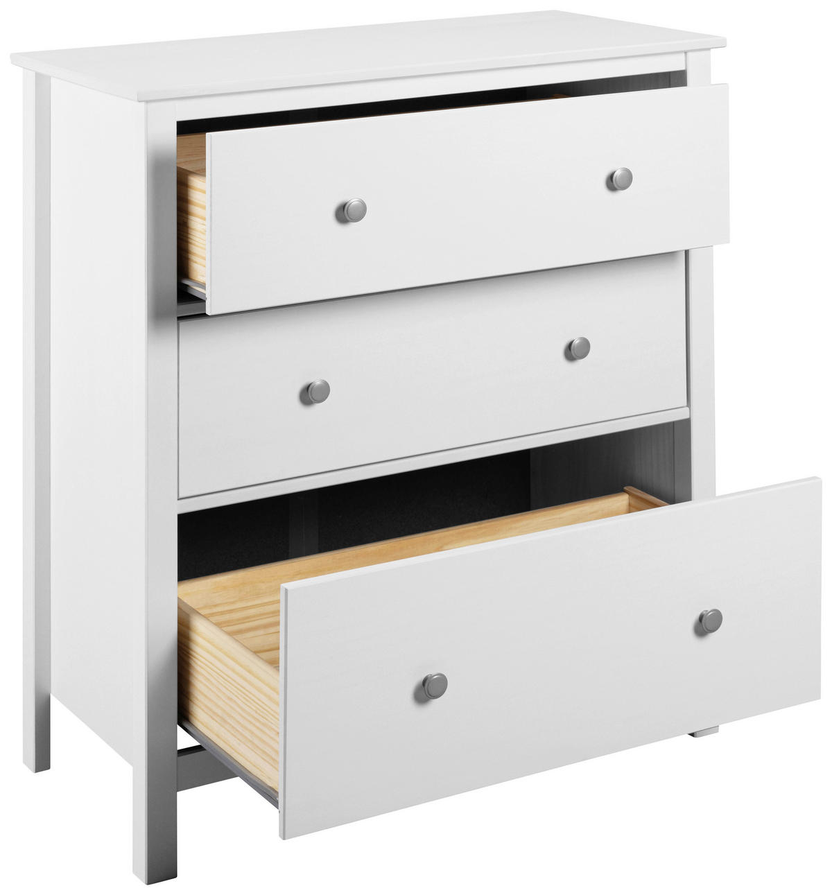 KOMODA  85/96/40 cm  bela  - bela/srebrna, Dizajnerski, metal/drvo (85/96/40cm)