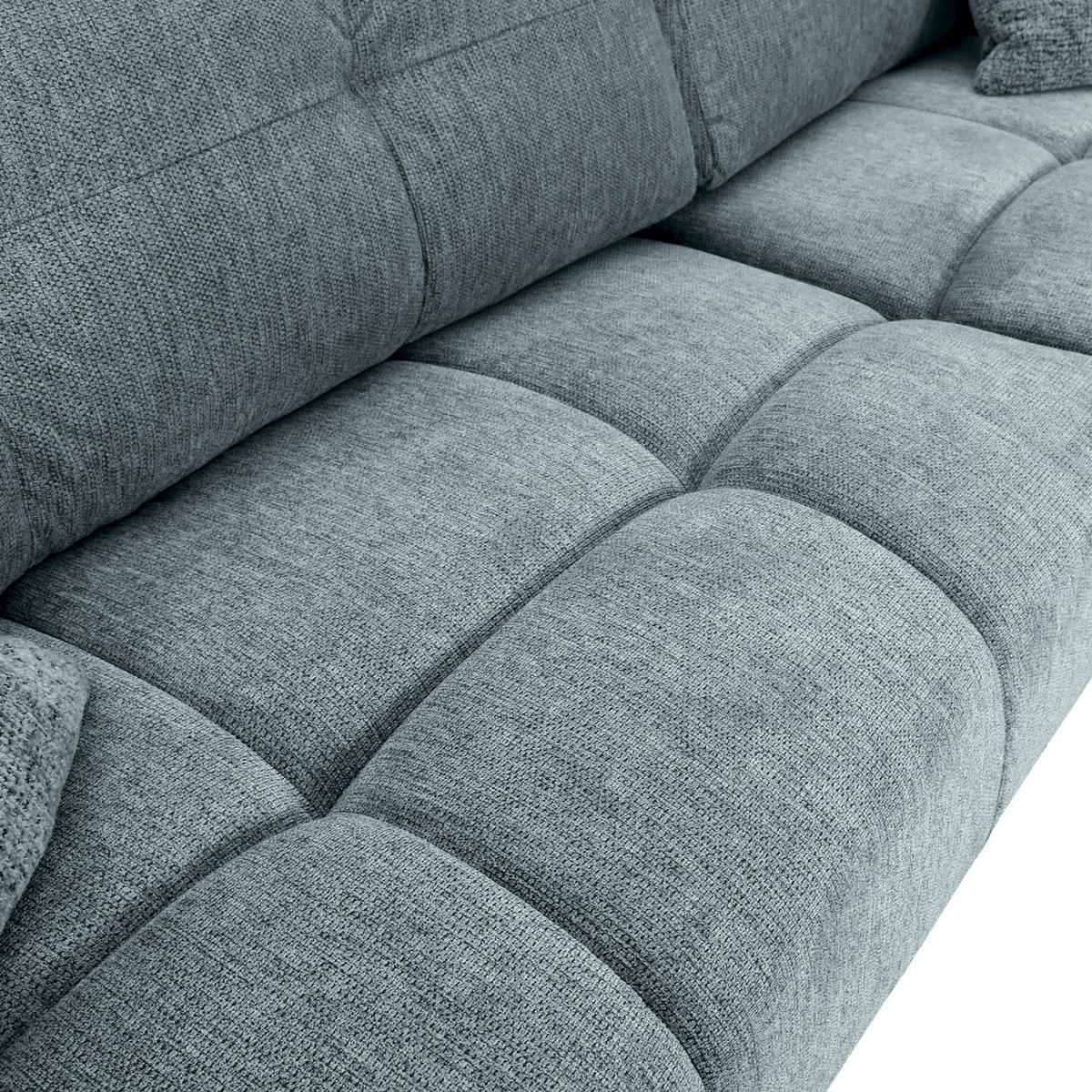 ECKSOFA Dunkelgrau Flachgewebe  - Dunkelgrau/Schwarz, KONVENTIONELL, Textil/Metall (295/180cm) - Carryhome