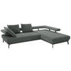 ECKSOFA in Chenille Graugrün  - Schwarz/Graugrün, Design, Textil/Metall (305/224cm) - Dieter Knoll