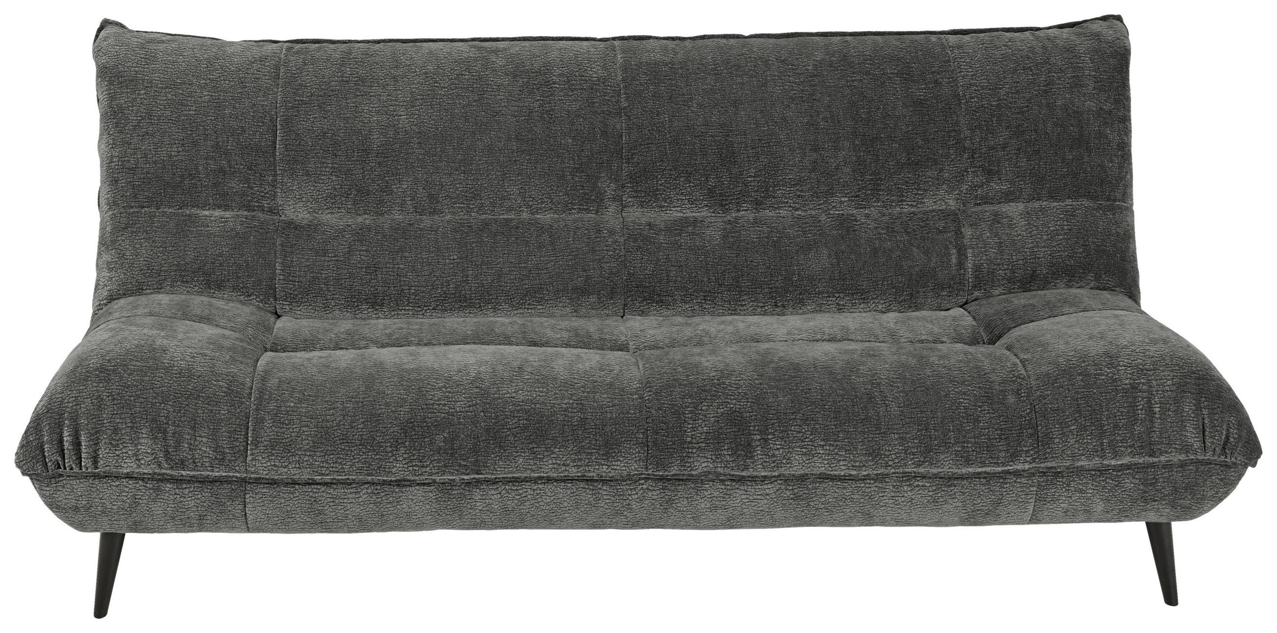 3-SITZER-SOFA Mikrofaser Anthrazit - Anthrazit/Schwarz, KONVENTIONELL, Textil/Metall (230/100/101cm) - Hom`in