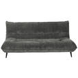 3-SITZER-SOFA Mikrofaser Anthrazit  - Anthrazit/Schwarz, KONVENTIONELL, Textil/Metall (230/100/101cm) - Hom`in