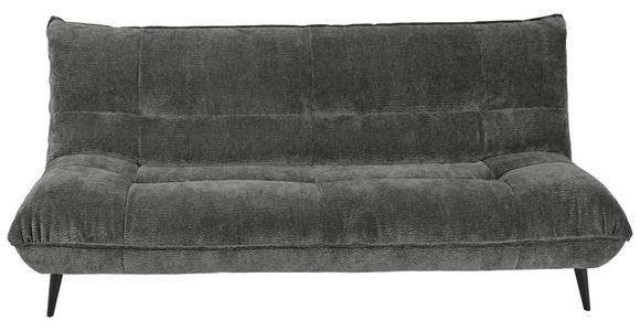 3-SITZER-SOFA in Mikrofaser Anthrazit  - Anthrazit/Schwarz, KONVENTIONELL, Textil/Metall (230/100/101cm) - Hom`in