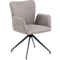 ARMLEHNSTUHL  in Webstoff  - Graubraun/Schwarz, MODERN, Textil/Metall (57,5/86/61,5cm) - MID.YOU