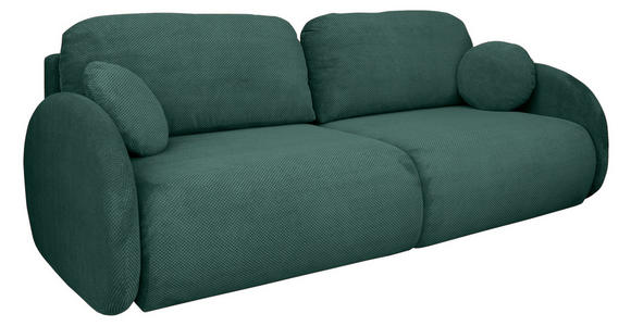 SCHLAFSOFA Chenille Grün - Schwarz/Grün, KONVENTIONELL, Kunststoff/Textil (222/90/100cm) - Carryhome