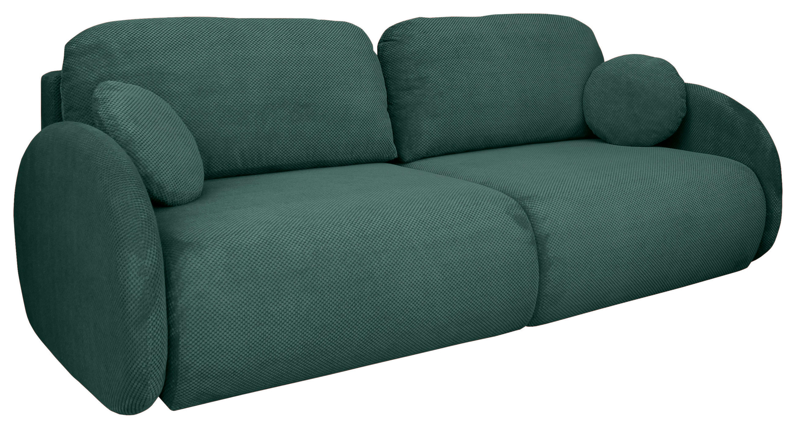 SCHLAFSOFA Chenille Grün  - Schwarz/Grün, KONVENTIONELL, Kunststoff/Textil (222/90/100cm) - Carryhome