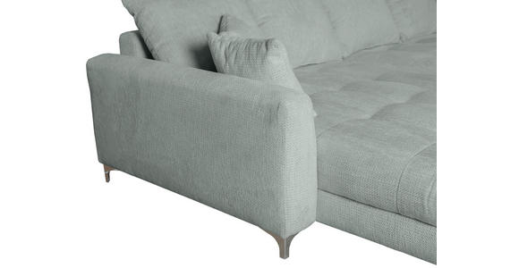 ECKSOFA Grau Chenille Zierkissen, Rückenkissen, Rücken echt  - Chromfarben/Grau, KONVENTIONELL, Textil/Metall (227/329cm) - Carryhome