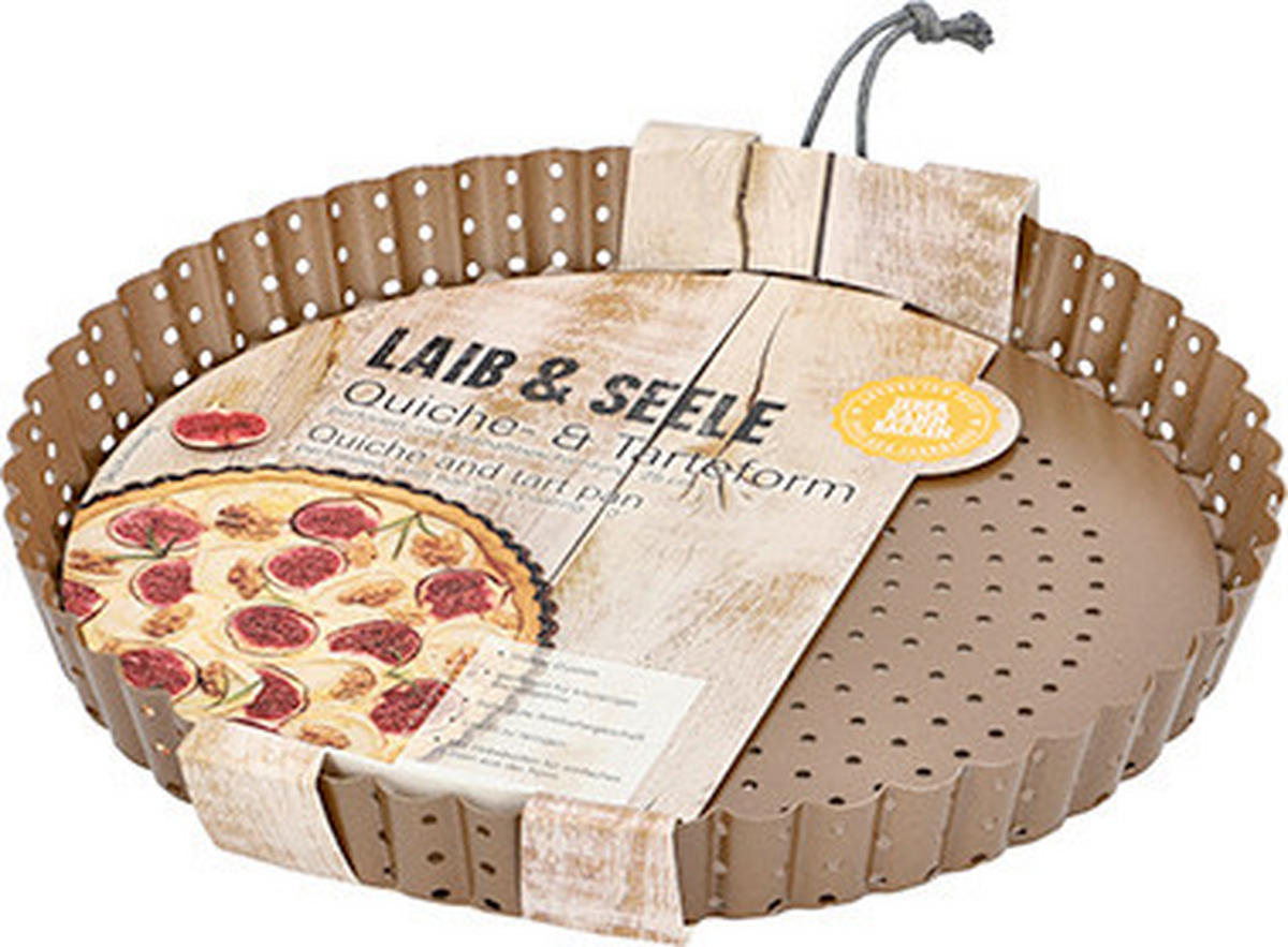 QUICHE- & TARTEFORM - Goldfarben, Basics, Metall (25cm) - Birkmann