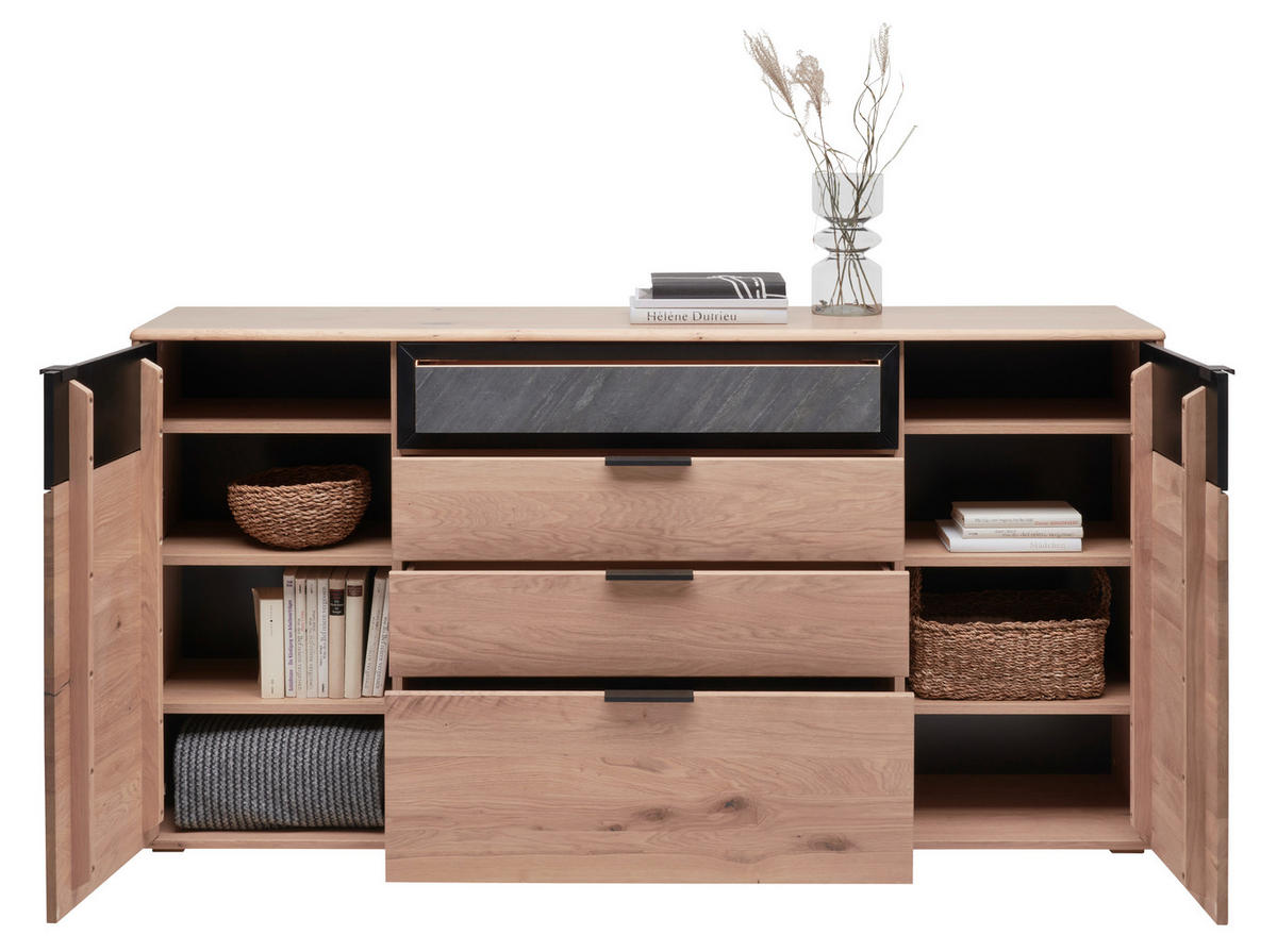 SIDEBOARD Eiche Bianco  185/94,6/42 cm  - Eiche Bianco/Eichefarben, Natur, Holz/Holzwerkstoff (185/94,6/42cm) - Linea Natura