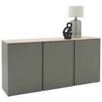 SIDEBOARD  in 181,7/89/43 cm  - Eichefarben/Schwarz, Design, Holzwerkstoff/Kunststoff (181,7/89/43cm) - Voleo