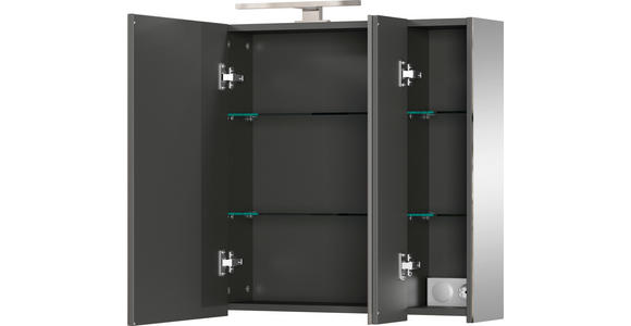 SPIEGELSCHRANK 80/71/23 cm  - Silberfarben/Graphitfarben, MODERN, Glas/Holzwerkstoff (80/71/23cm) - Xora