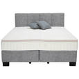 BOXSPRINGBETT 160/200 cm  in Grau  - Schwarz/Grau, Design, Kunststoff/Textil (160/200cm) - Hom`in