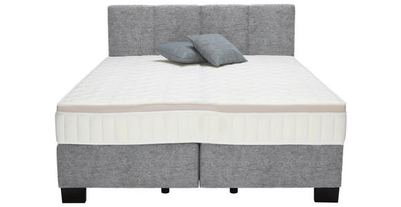 BOXSPRINGBETT 160/200 cm  in Grau  - Schwarz/Grau, Design, Kunststoff/Textil (160/200cm) - Hom`in