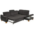 ECKSOFA in Flachgewebe Dunkelbraun  - Wildeiche/Dunkelbraun, Natur, Holz/Textil (301/243cm) - Voleo