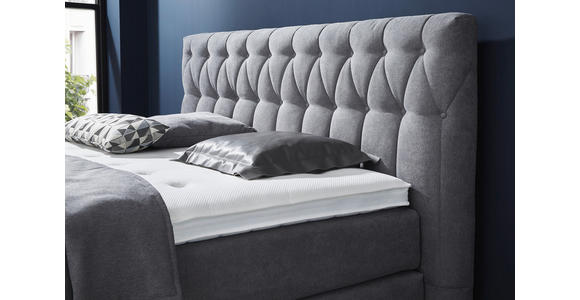 BOXSPRINGBETT 200/200 cm in Grau - Grau, KONVENTIONELL, Textil/Metall (200/200cm) - Ambiente