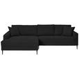 ECKSOFA in Cord Schwarz  173/276 cm  - Schwarz, KONVENTIONELL, Textil/Metall (173/276cm) - Carryhome