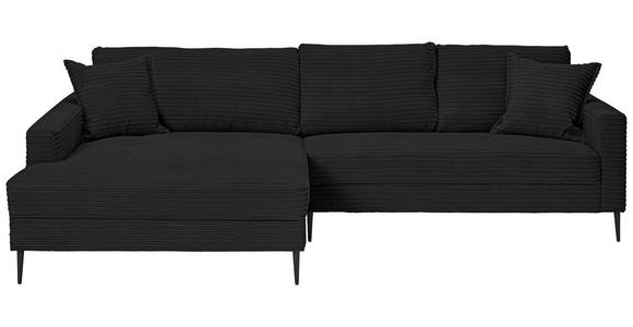 ECKSOFA in Cord Schwarz  173/276 cm  - Schwarz, KONVENTIONELL, Textil/Metall (173/276cm) - Carryhome