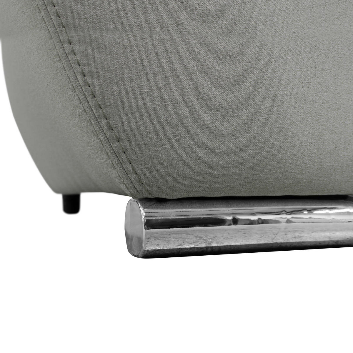 ECKSOFA in Flachgewebe Hellgrau  281/167 cm  - Silberfarben/Hellgrau, Design, Kunststoff/Textil (281/167cm) - MID.YOU