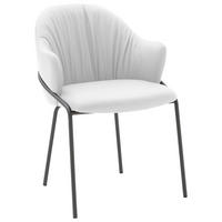 ARMLEHNSTUHL  Lederauswahl, Gestellauswahl  Echtleder  - Anthrazit/Weiß, Design, Leder (55/84/55cm) - Belluti