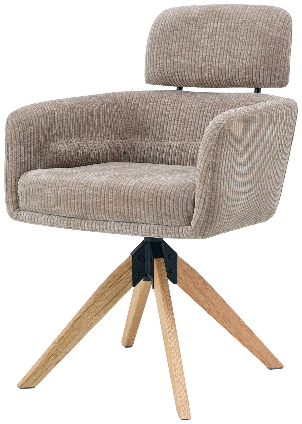 STOLICA S NASLONOM ZA RUKE  bež  drvo, metal, tekstil      - prirodne boje/bež, Konvencionalno, drvo/metal (60/90/69cm) - Livetastic