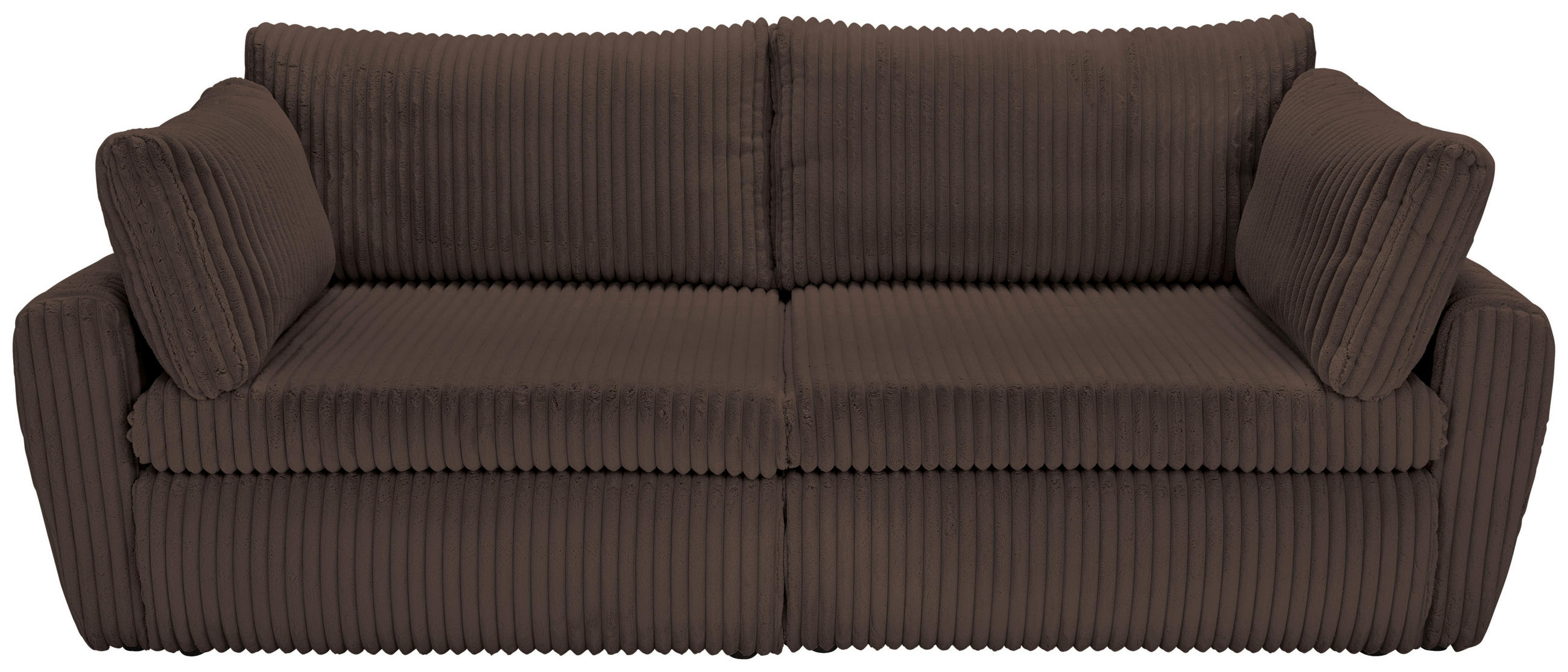 SCHLAFSOFA Cord, Plüsch Dunkelbraun  - Dunkelbraun/Schwarz, MODERN, Kunststoff/Textil (240/90/120cm) - Carryhome