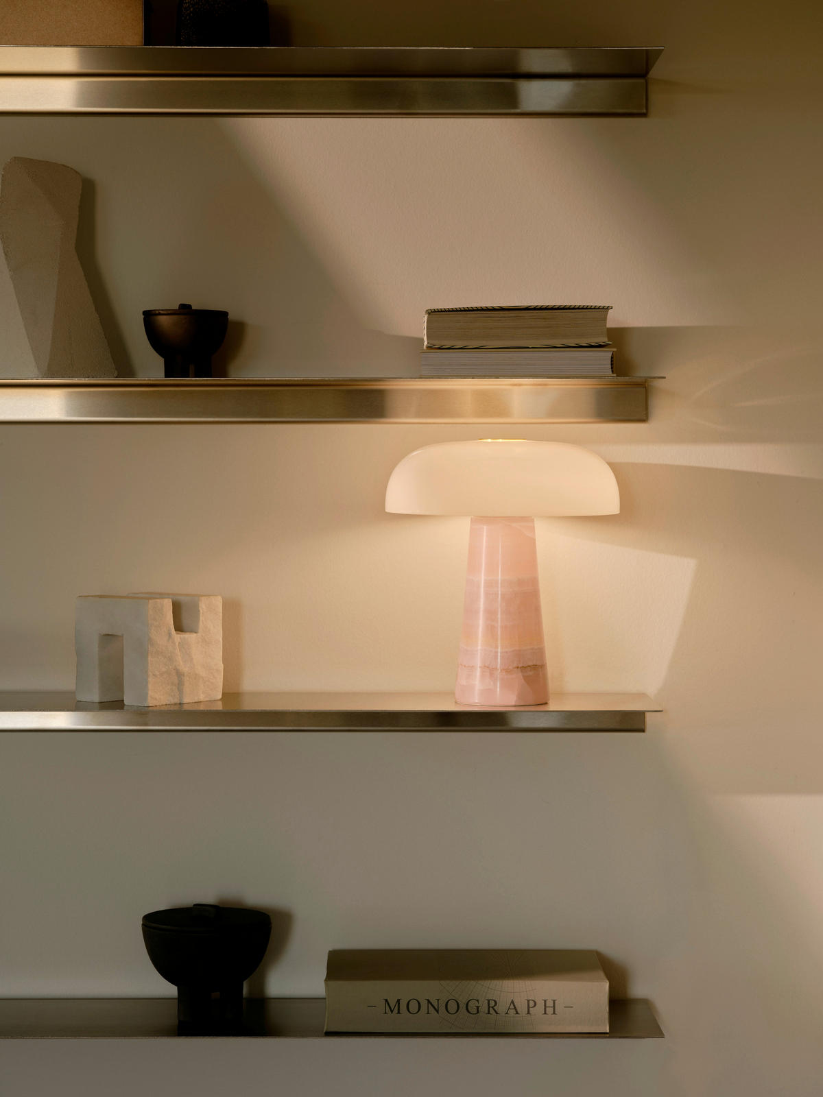 TISCHLEUCHTE 22,3/24,3 cm   - Hellrot/Weiß, Trend, Glas/Stein (22,3/24,3cm) - Nordlux