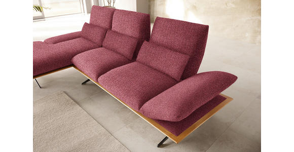 ECKSOFA in Flachgewebe Rot  - Rot/Schwarz, Design, Holz/Textil (159/314cm) - Dieter Knoll