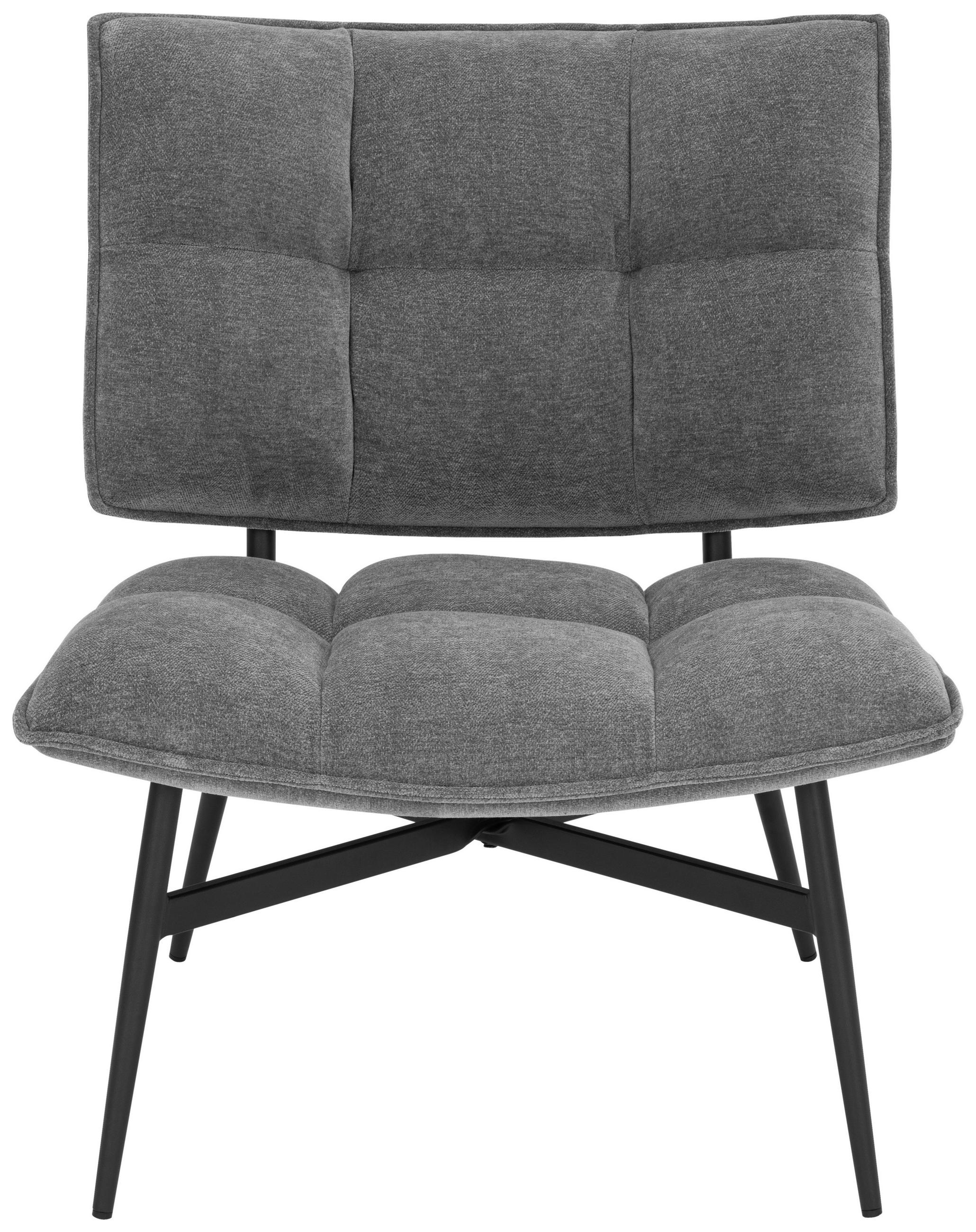 SESSEL Webstoff Grau    - Schwarz/Grau, MODERN, Textil/Metall (70/80/74cm) - P & B
