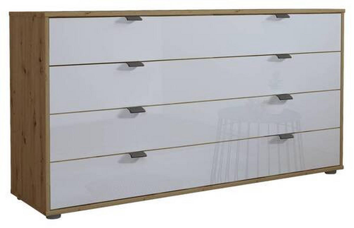 SIDEBOARD  in 141/70/43 cm  - Schieferfarben/Eiche Bianco, KONVENTIONELL, Glas/Holzwerkstoff (141/70/43cm) - Dieter Knoll