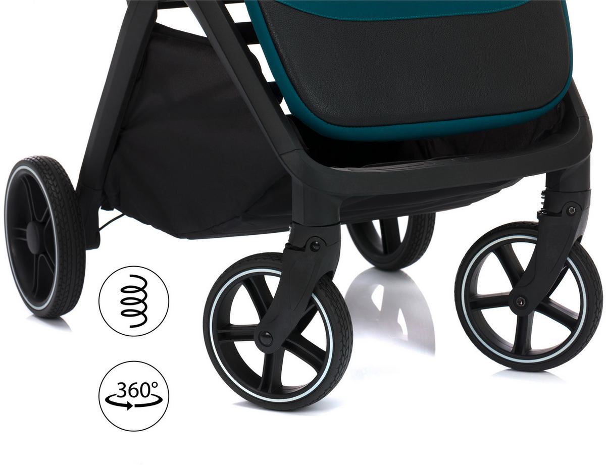 BUGGY Cooper  - Türkis/Schwarz, Basics, Textil (50/107/69cm) - Fillikid