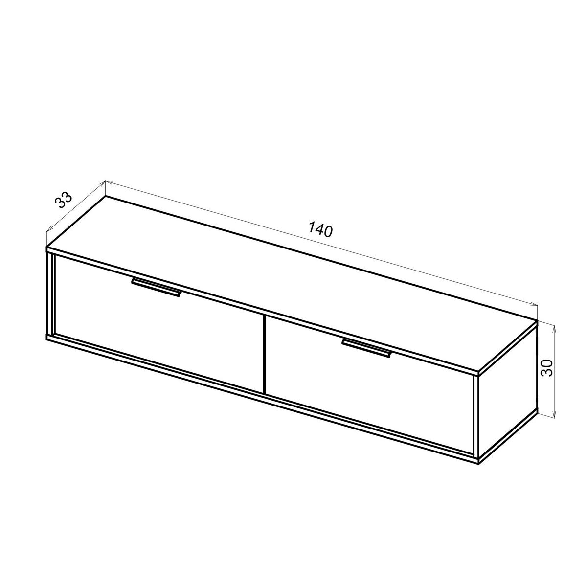 LOWBOARD  in 140/30/33 cm  - Goldfarben/Weiß, Design, Holzwerkstoff/Metall (140/30/33cm) - Livetastic