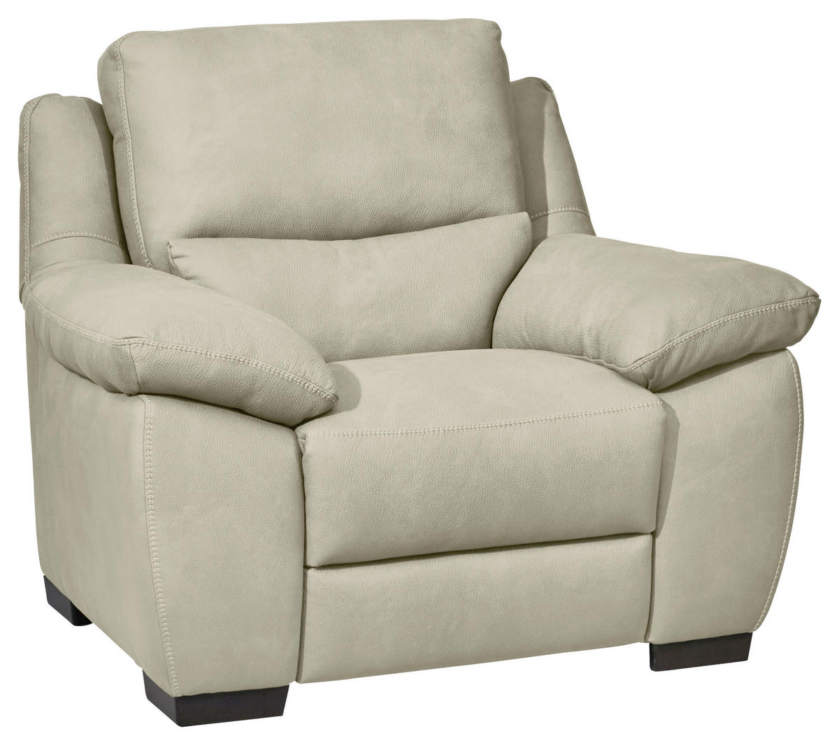 SESSEL in Webstoff Beige  - Wengefarben/Weiss, Konventionell, Holz/Textil (119/96/99cm) - Livetastic