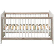 GITTERBETT Camron Buche massiv Grau, Weiß - Weiß/Grau, Natur, Holz (76,5/80/145cm) - My Baby Lou