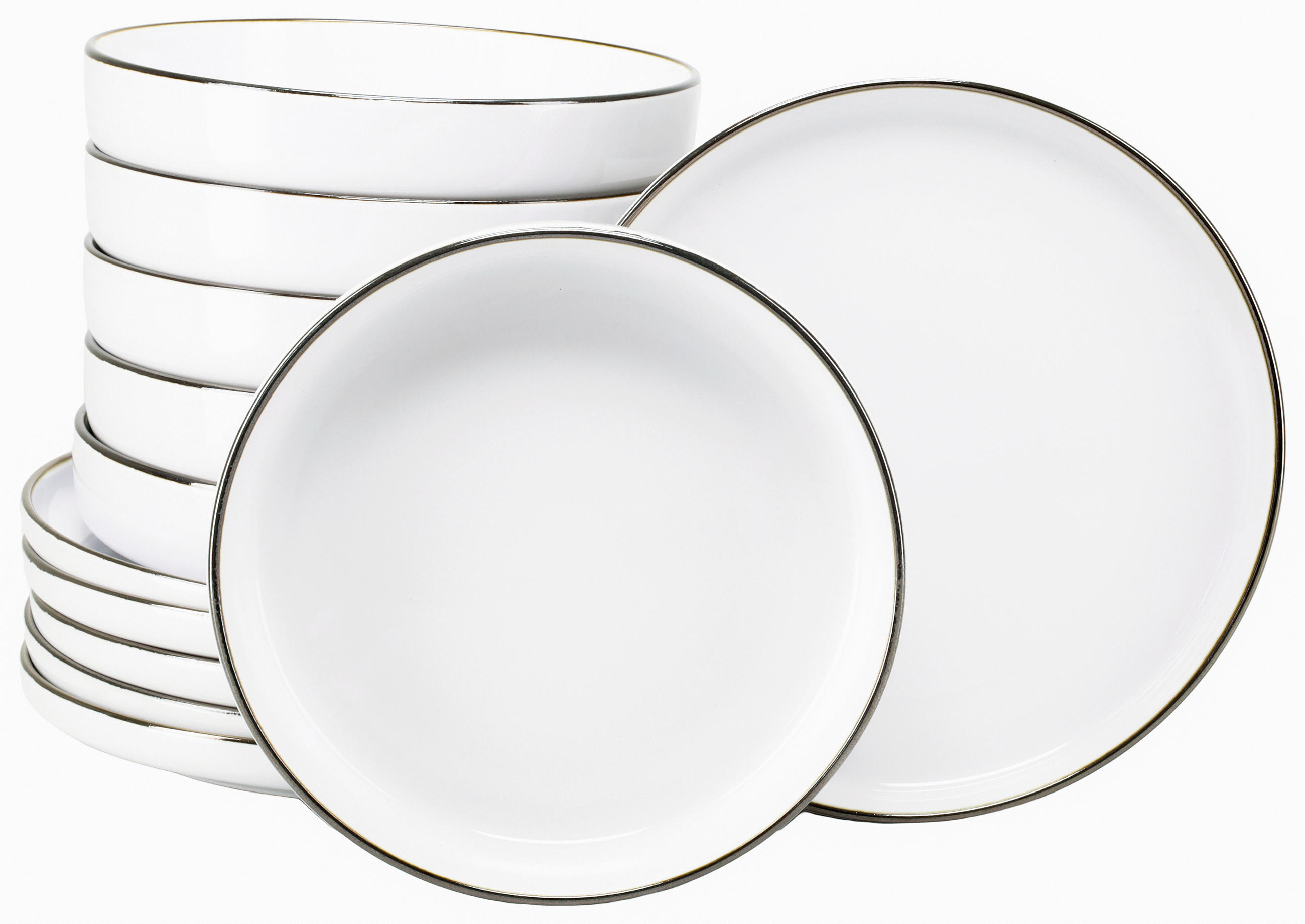 SERVIS Nordic Festive Weiss 12 delar  - vit/guldfärgad, Basics, keramik - Creatable