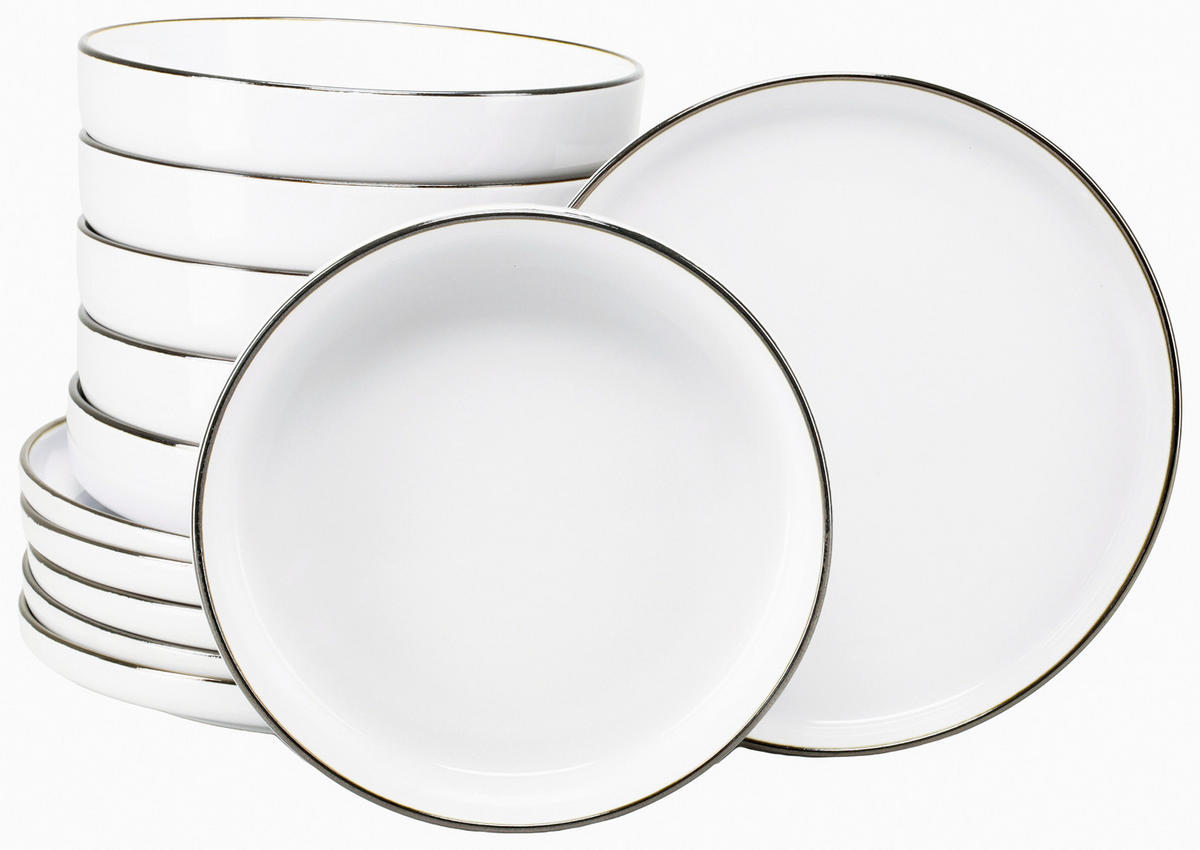 SERVIS Nordic Festive Weiss 12 delar  - vit/guldfärgad, Basics, keramik - Creatable