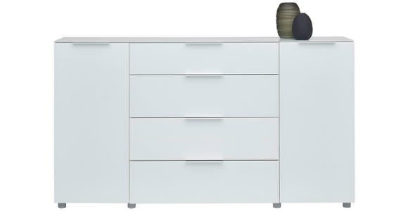 SIDEBOARD 181,2/99/40,5 cm  - Chromfarben/Weiß Hochglanz, Basics, Glas/Holzwerkstoff (181,2/99/40,5cm) - Voleo