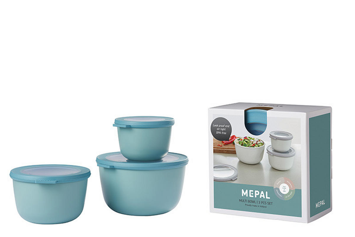 VORRATSDOSENSET  - Klar/Hellgrün, KONVENTIONELL, Kunststoff (19/12/19,2cm) - Mepal