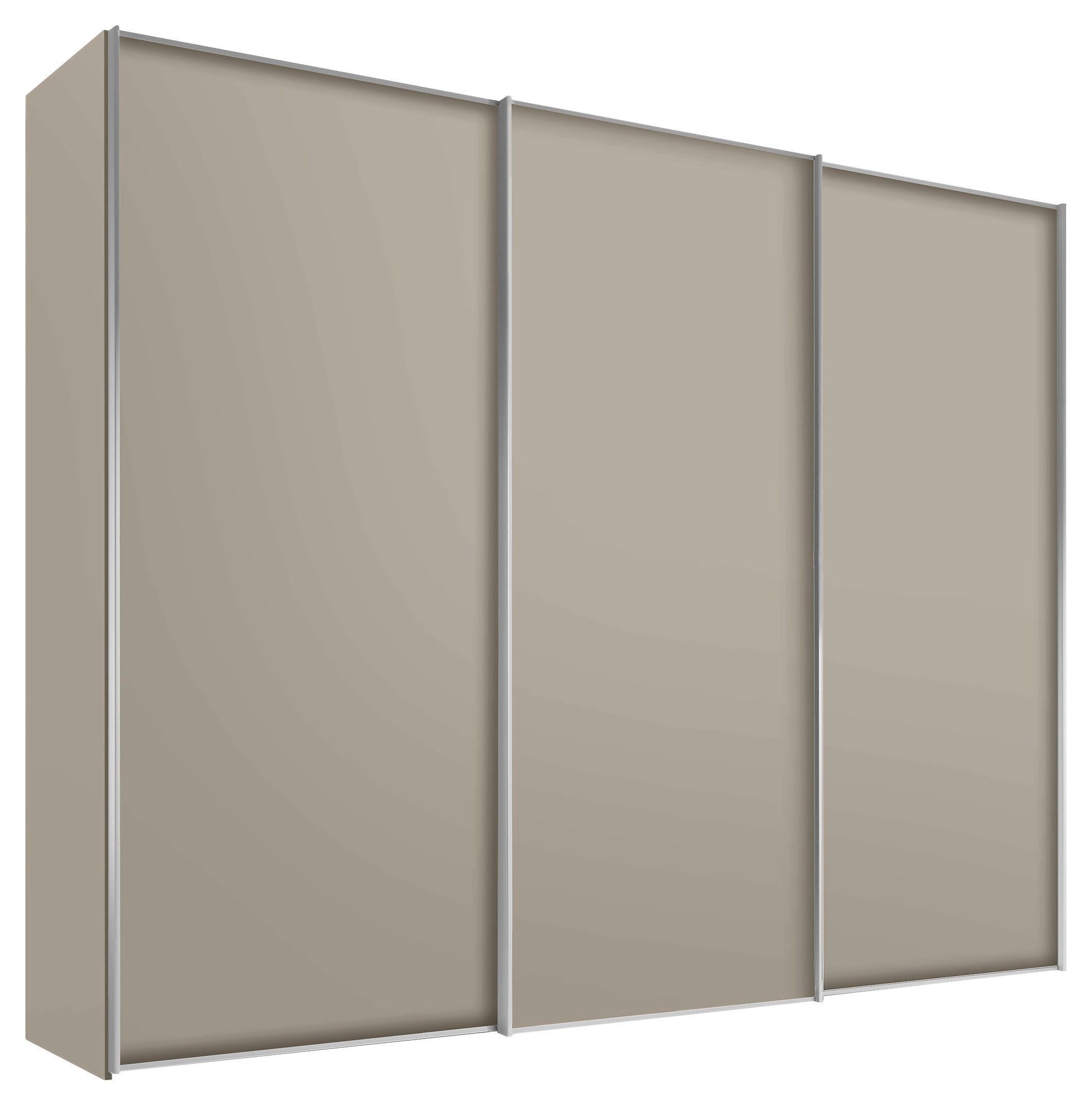 SCHWEBETÜRENSCHRANK in Sandfarben  - Sandfarben/Alufarben, Design, Holzwerkstoff/Metall (280/222/68cm) - Moderano