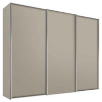 SCHWEBETÜRENSCHRANK in Sandfarben  - Sandfarben/Alufarben, Design, Holzwerkstoff/Metall (298/222/68cm) - Moderano