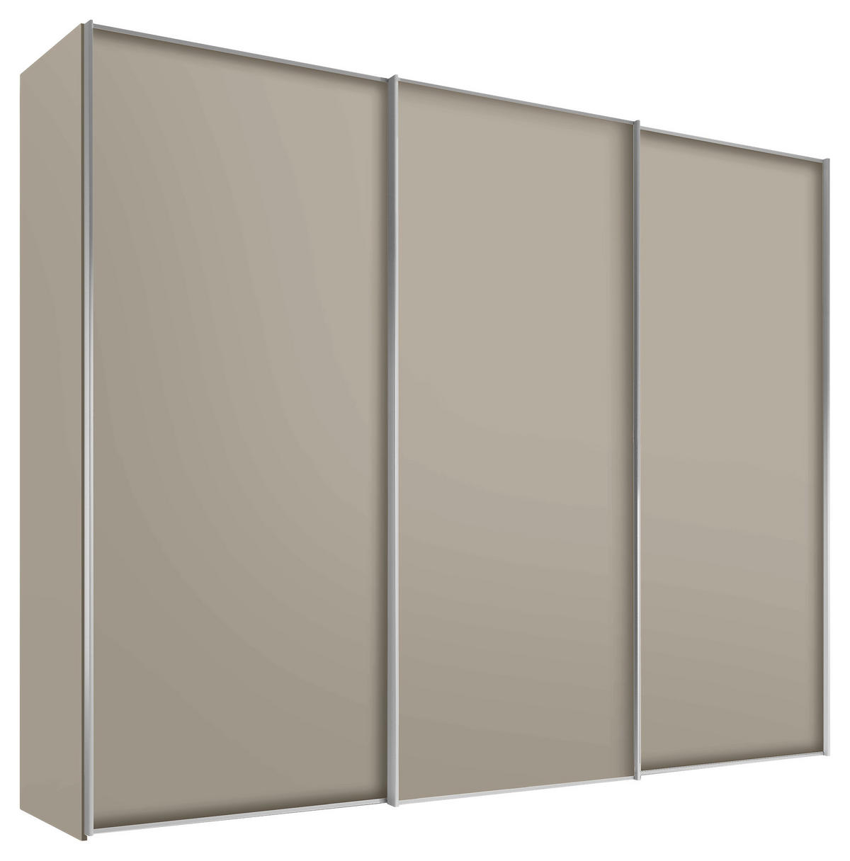SCHWEBETÜRENSCHRANK in Sandfarben  - Sandfarben/Alufarben, Design, Holzwerkstoff/Metall (298/222/68cm) - Moderano