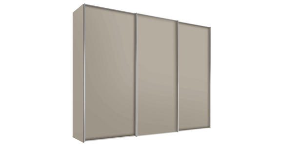 SCHWEBETÜRENSCHRANK  in Sandfarben  - Sandfarben/Alufarben, Design, Holzwerkstoff/Metall (280/222/68cm) - Moderano