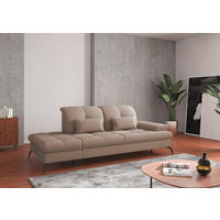 RÉCAMIERE in Flachgewebe Taupe  - Taupe/Schwarz, Konventionell, Textil/Metall (231/90/122cm) - Sit & More