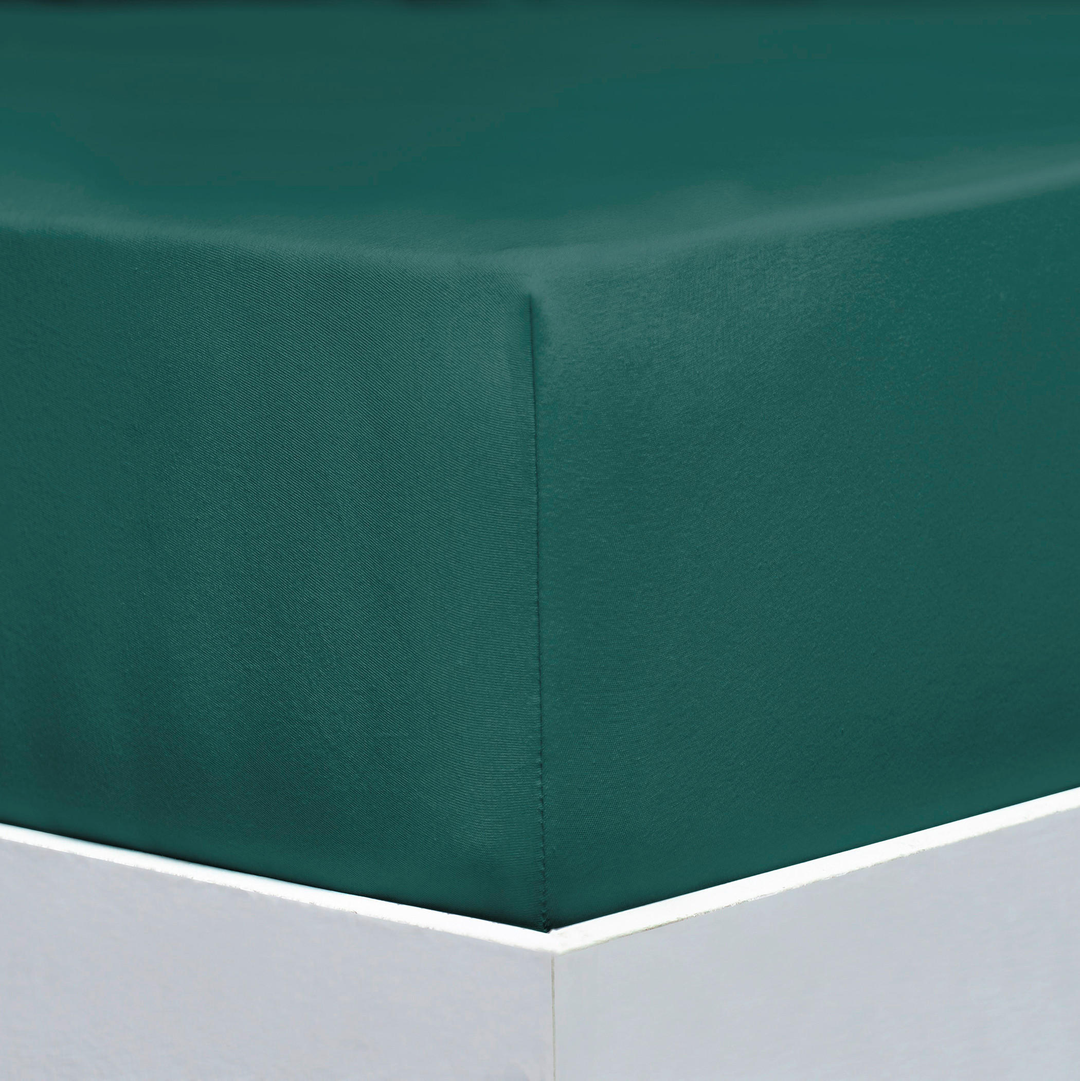 SPANNLEINTUCH 90-100/200-220 cm Jersey  - Smaragdgrün, Basics, Textil (90-100/200-220cm) - Florella