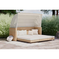 LOUNGEGARNITUR   200/159/75 cm Eisen  - Beige/Creme, MODERN, Kunststoff/Textil (200/159/75cm) - Ambia Garden