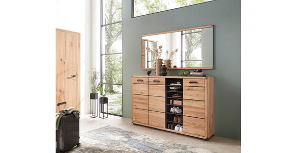 SCHUHSCHRANK 160/107/41 cm - Graphitfarben/Eiche Artisan, Natur, Holz/Holzwerkstoff (160/107/41cm) - Linea Natura